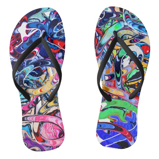 Graffiti print flip flops (Footbed)