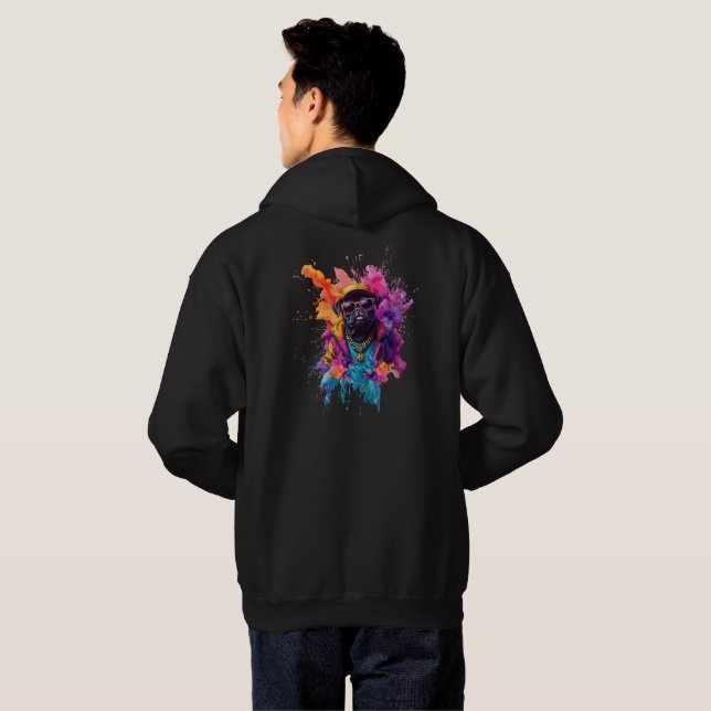 "Graffiti Pug Hoodie – Urban Street Art Dog Sweats (Back Full)