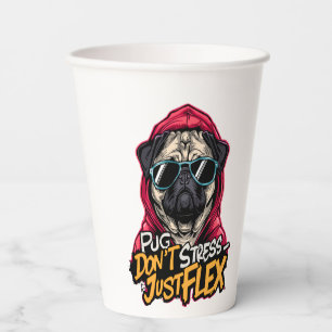 Graffiti Pug Paper Cup – “Pug Don’t Stress
