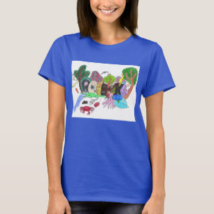 Graffiti Punk Rock Design #1: Animals "Rock" Color T-Shirt