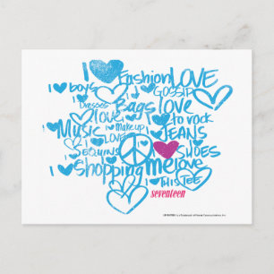 Graffiti Purple/Aqua Postcard