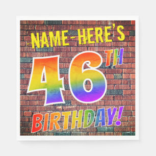 Graffiti Rainbow Look 46TH BIRTHDAY! + Custom Name Napkins