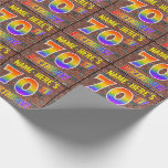 [ Thumbnail: Graffiti Rainbow Look 70th Birthday! & Custom Name Wrapping Paper ]