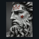 Graffiti Rebel King Bust with Crown Poster<br><div class="desc">A bold fusion of classical sculpture and modern street art. Featuring graffiti tags on a legendary marble bust,  this piece brings rebellion and style together in one powerful canvas.</div>