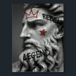 Graffiti Rebel King Bust with Crown Poster<br><div class="desc">A bold fusion of classical sculpture and modern street art. Featuring graffiti tags on a legendary marble bust,  this piece brings rebellion and style together in one powerful canvas.</div>