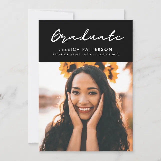 Graffiti Script Graduate Announcement | Zazzle