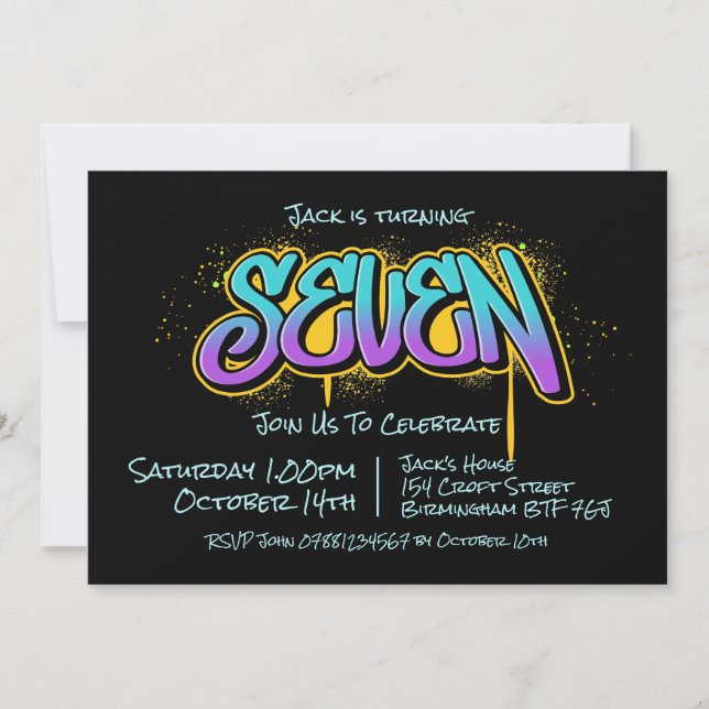 Graffiti Seven Invitation (Front)