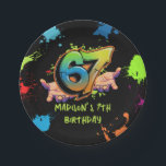 Graffiti Six Seven Kids 7th Birthday Paper Plate<br><div class="desc">Graffiti Six Seven Kids 7th Birthday Paper Plate</div>