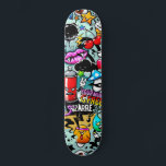 Graffiti Skateboard<br><div class="desc">Graffiti Urban Art
Whether you’re doing grinds on the half-pipe or kickflips in the street, this competition shaped board has supreme pop! Our decks are made of the best quality hard-rock maple and with our one-of-a-kind printing process; you get the best skateboard available in the world.</div>