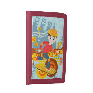 Graffiti skateboard kid birthday party tri-fold wallet