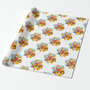 Graffiti skateboard kid birthday party wrapping paper