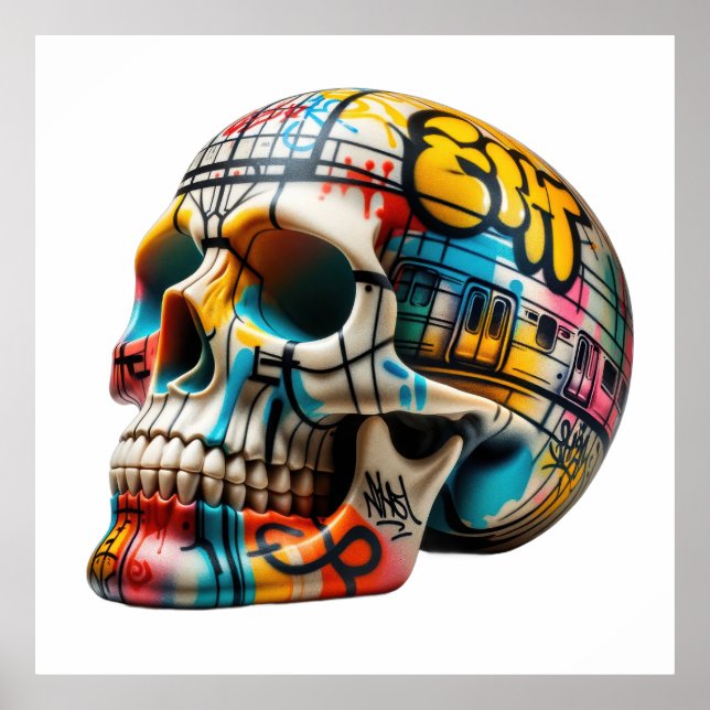 Graffiti Skull Art Poster (Front)