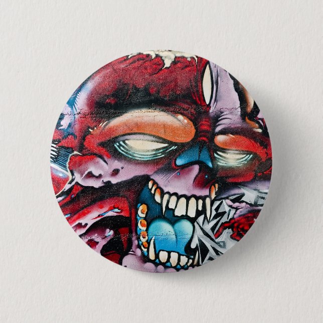 Graffiti Skull Button (Front)