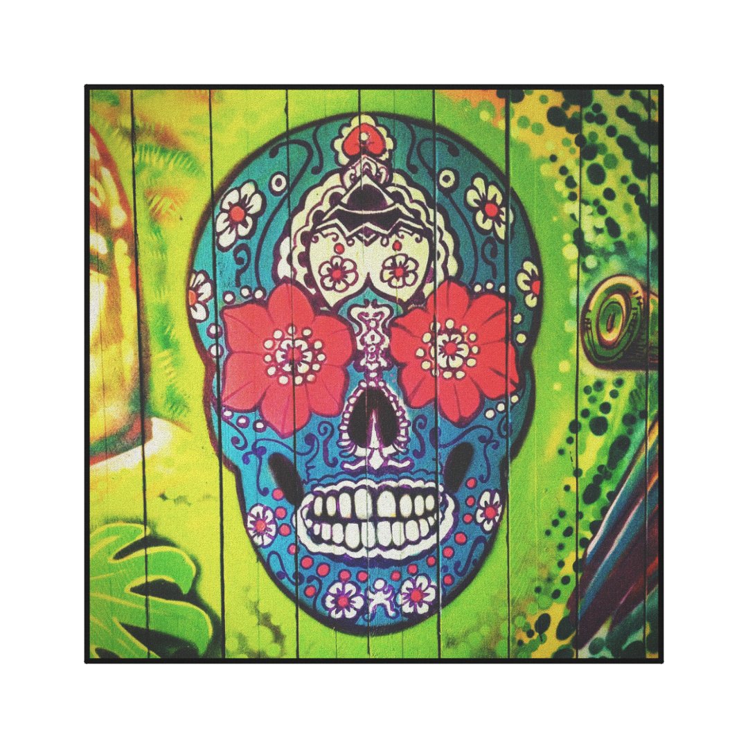 Graffiti SKULL flower patterned skull Canvas Print | Zazzle