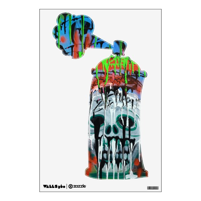 Graffiti Skull Spraycan Wall Decal (Front)