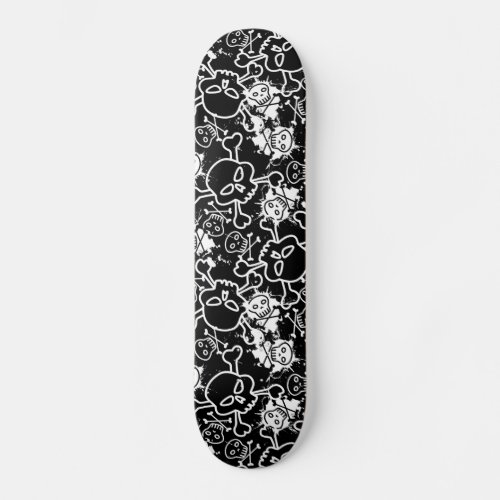 Graffiti skulls skateboard