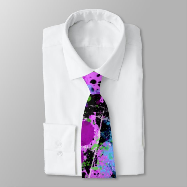 Graffiti Smoothie Abstract Neck Tie (Tied)