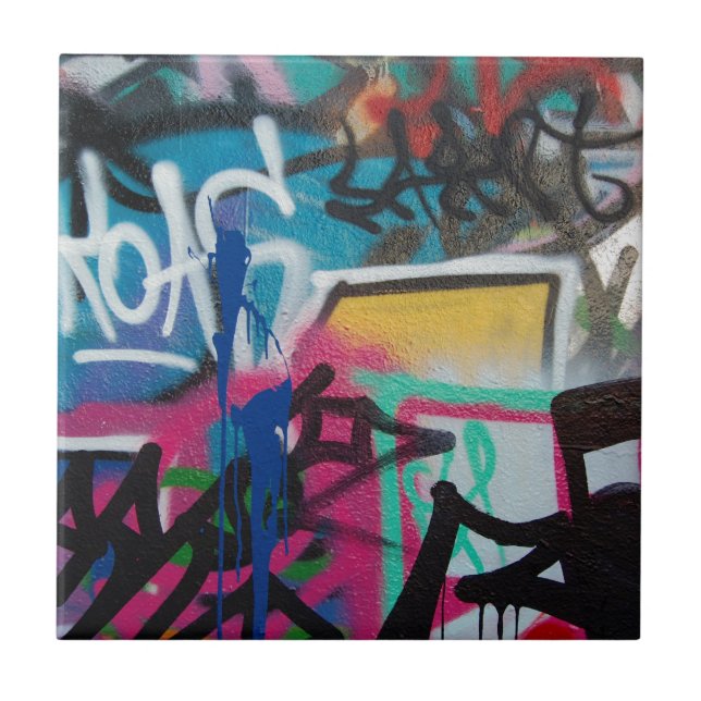 graffiti smudge background ceramic tile (Front)