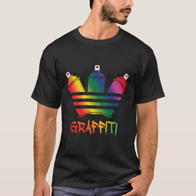 Graffiti Spray Cans Rainbow Unisex T-Shirt (Front)