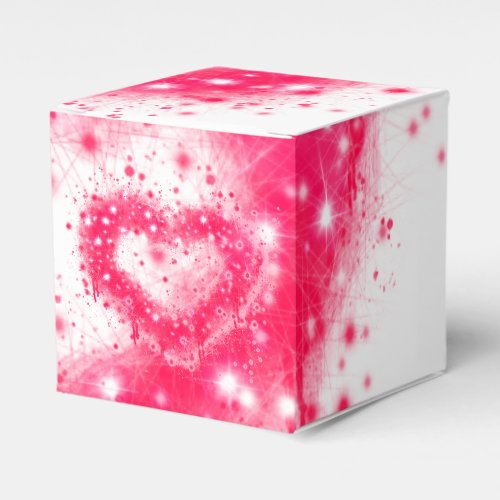 Graffiti spray paint pink sparkling heart design favor boxes