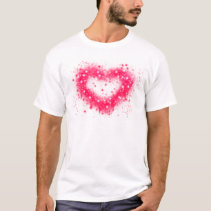 Graffiti spray paint pink sparkling heart design T-Shirt