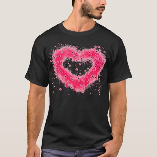 Graffiti spray paint pink sparkling heart design T_Shirt
