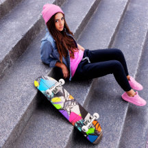 Graffiti Spray Painted shapes Skateboard