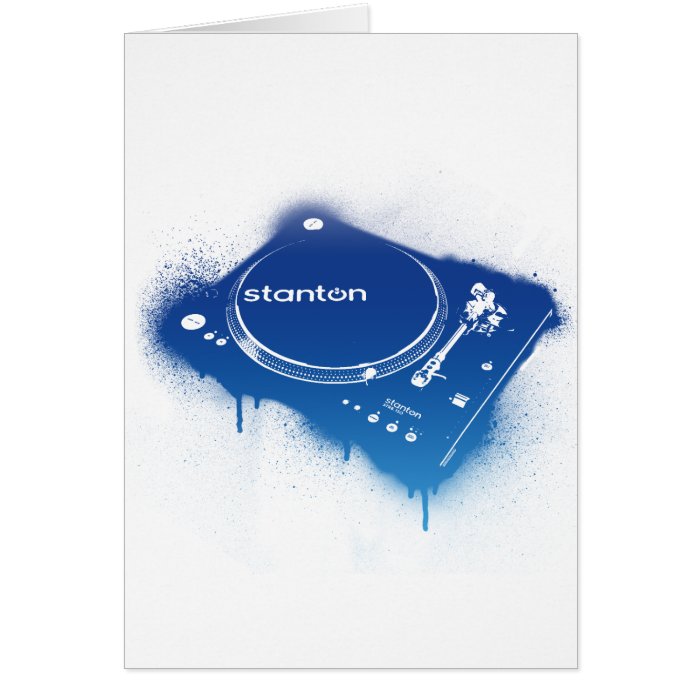 Graffiti Stanton STR8 150   DJ Deck Turntable Card