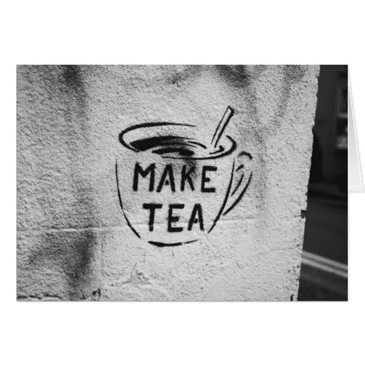 graffiti stencil art "make tea" slogan card (Front Horizontal)