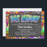 Graffiti Street Art Bar Mitzvah Custom Invitation<br><div class="desc">Graffiti Street Art Bar Mitzvah Custom Invitations. Bright bold colors.</div>