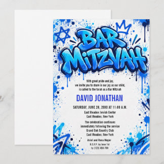 Graffiti Street Art Bar Mitzvah Custom Invitation