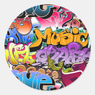 Graffiti Street Art Classic Round Sticker