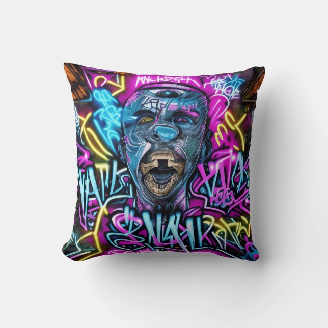 Graffiti Street Art: Take Action & Resist Throw Pillow (Front)