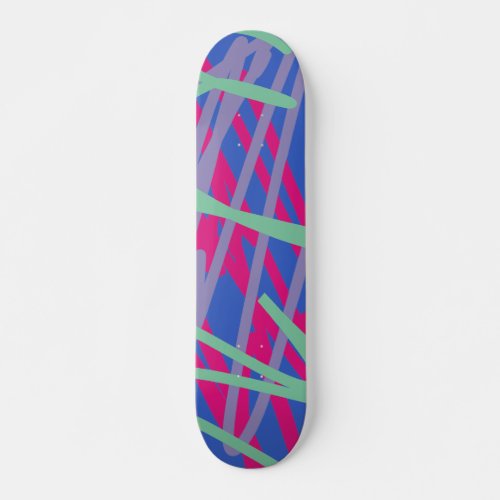 Graffiti Street Art Urban Lines Blue Pink Purple  Skateboard