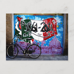 Graffiti street scene in Florence Postcard