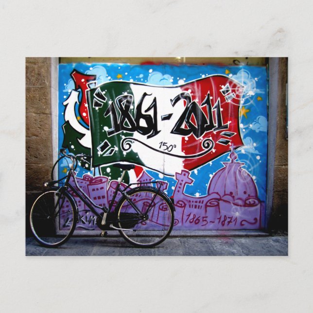 Graffiti street scene in Florence Postcard (Front)