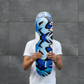 Graffiti street Skateboard with Custom Captions