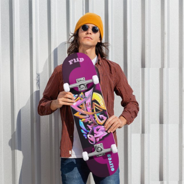 Graffiti street Skateboard with Custom Captions (Creator Uploaded)