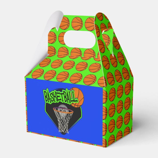 Graffiti Style Basketball and Hoop Favor Boxes (Front Side)