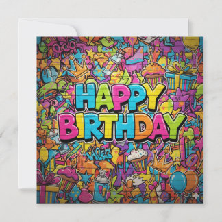 Graffiti style birthday card