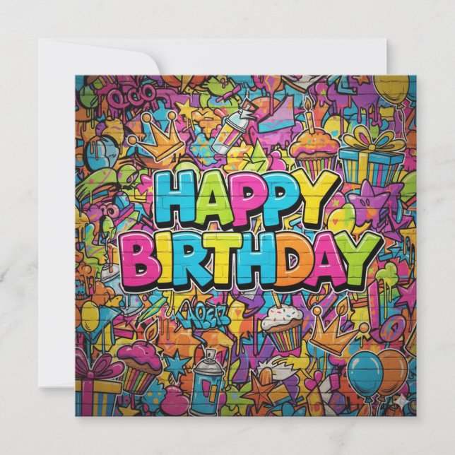 Graffiti style birthday card (Front)
