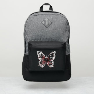 Graffiti-Style Butterfly Accent Backpack