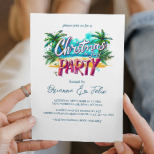 Graffiti Style Christmas in July Party Invitation
