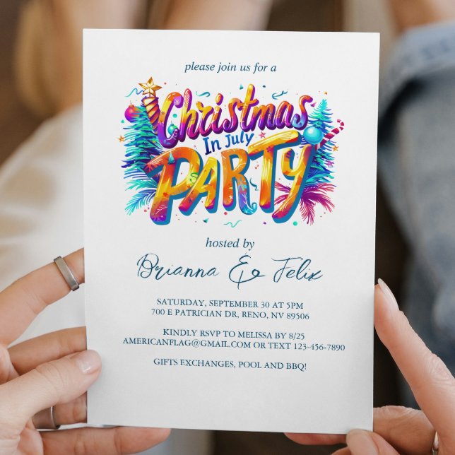 Graffiti Style Christmas in July Party Invitation (Creator Uploaded)