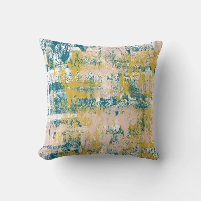 Graffiti Style Colorful Grunge Painting Throw Pillow (Front)