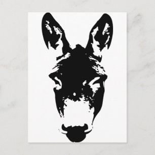 Graffiti Style Donkey or Mule Street Art Drawing Postcard