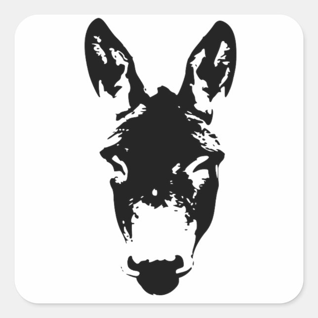 Graffiti Style Donkey or Mule Street Art Drawing Square Sticker (Front)