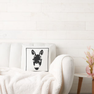 Graffiti Style Donkey or Mule Street Art Drawing Throw Pillow