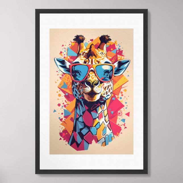 Graffiti Style Giraffe Portrait-58567 Framed Art (Framed Front)
