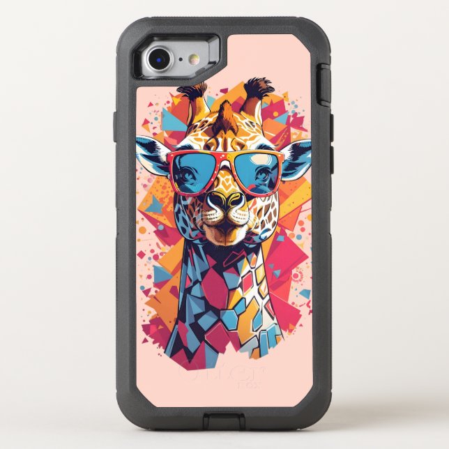 Graffiti Style Giraffe Portrait-58567 Otterbox iPhone Case (Back)